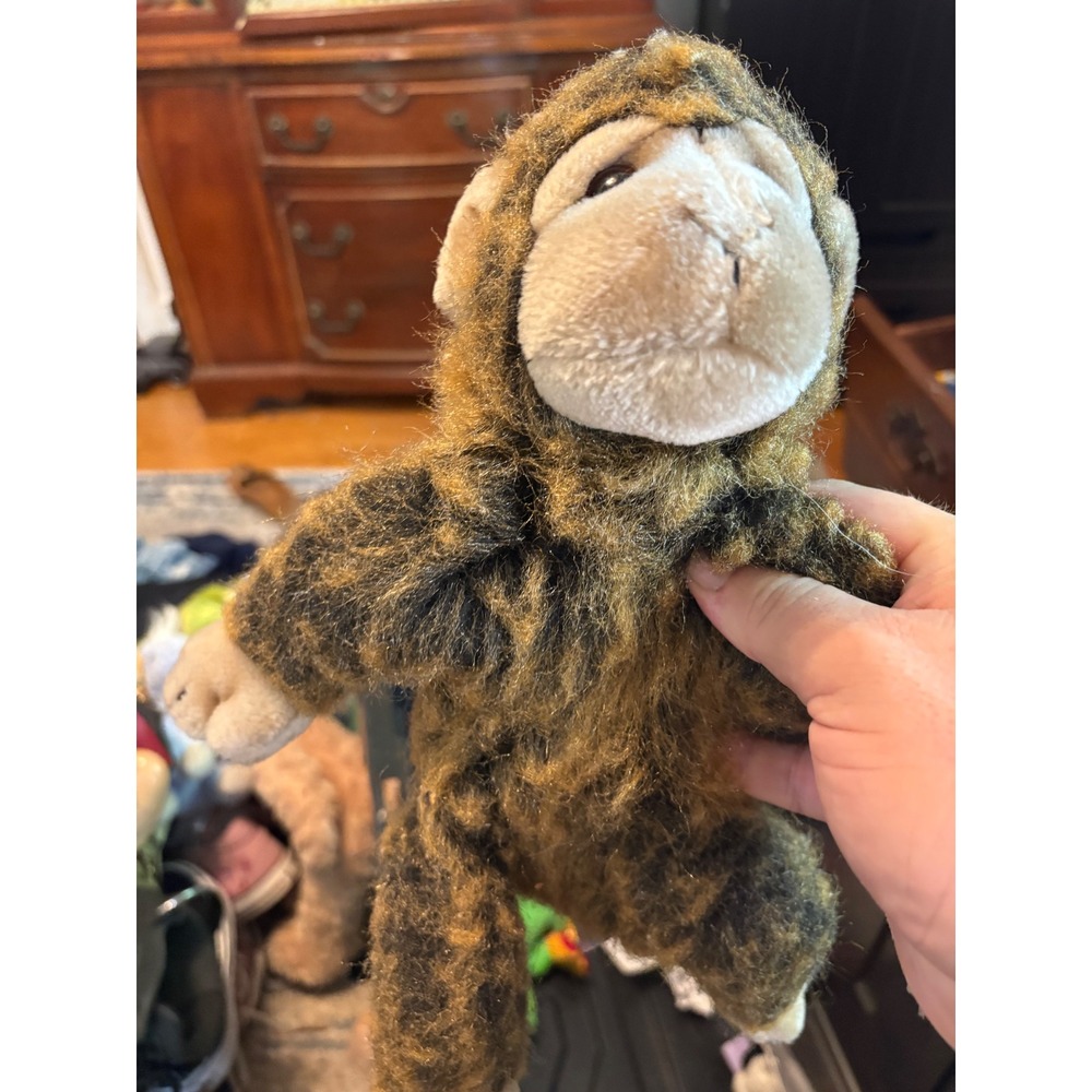 Ty Beanie Babies Monkey Plush Brown Tan Mottled Faux Fur Stuffed Animal Toy